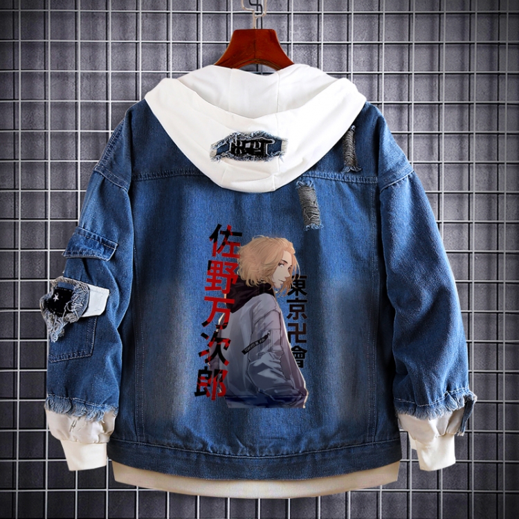 Tokyo Revengers  Anime Loose Hooded Fake Two Denim Jackets from S to 5XL