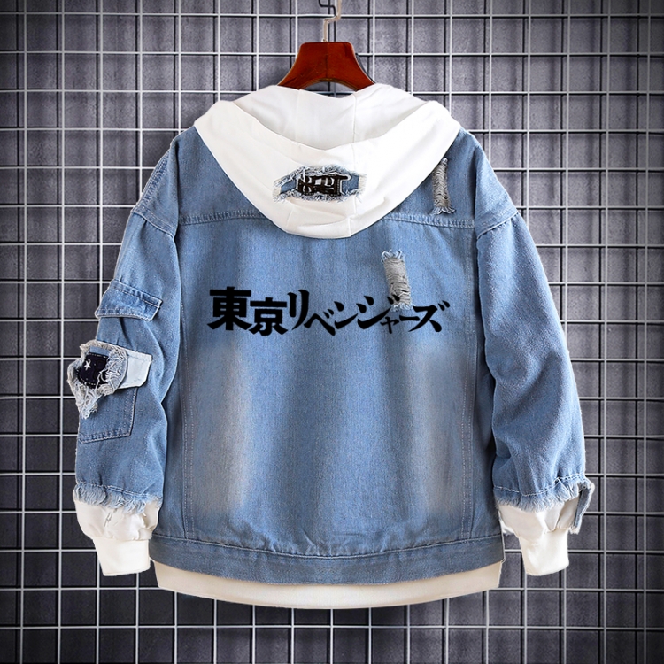 Tokyo Revengers  Anime Loose Hooded Fake Two Denim Jackets from S to 5XL