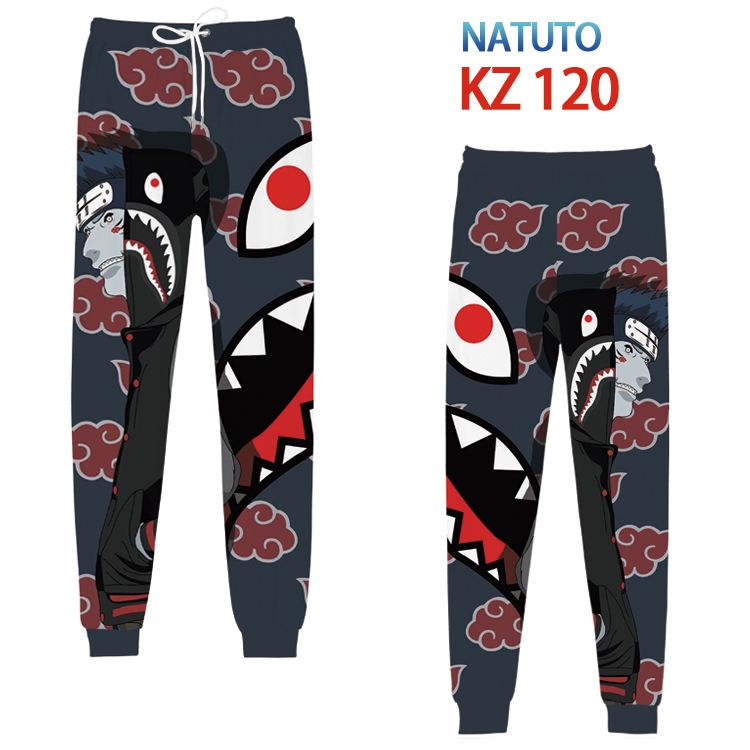 Naruto Anime digital 3D trousers full color trousers from XS to 4XL  KZ-120