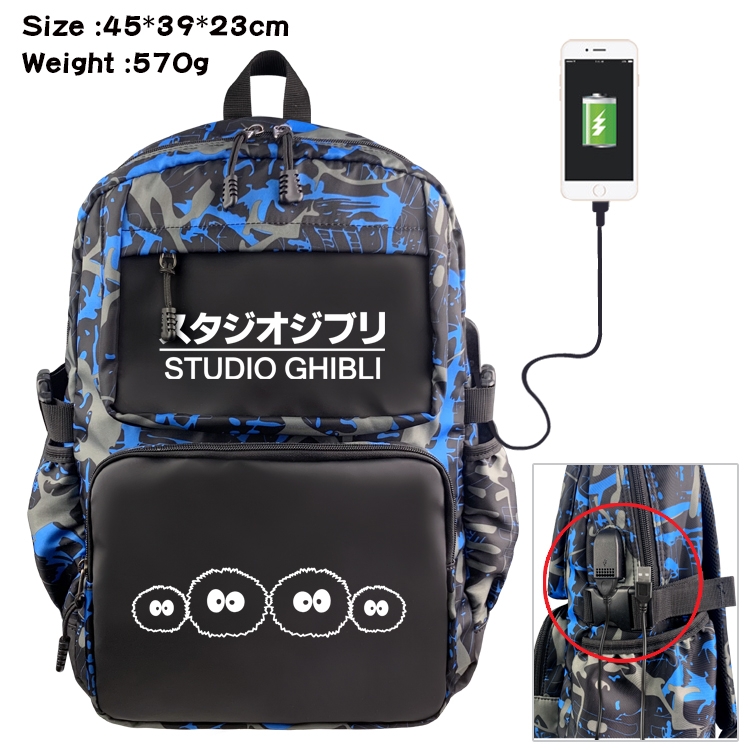 TOTORO Anime waterproof nylon material camouflage backpack school bag 45X39X23CM