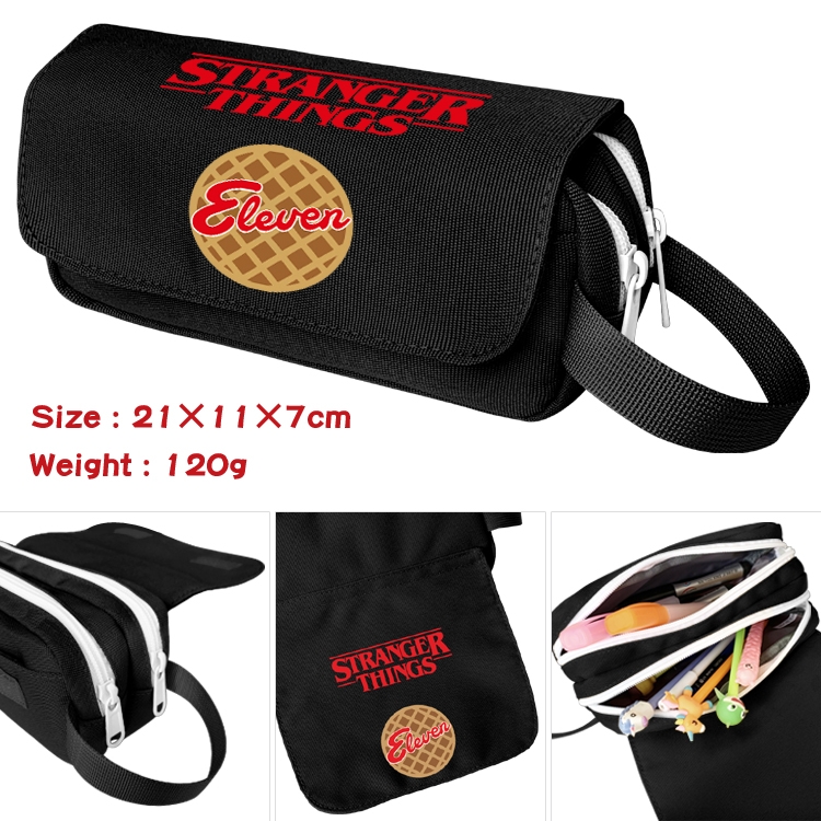 Stranger Things Portable waterproof double-layer pencil case Pencil Bag  20x11x7cm