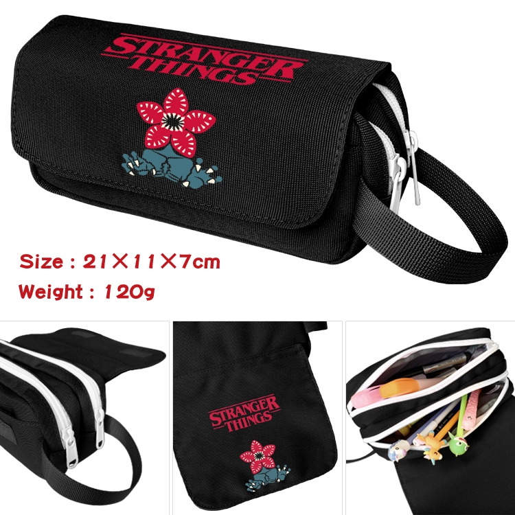 Stranger Things Portable waterproof double-layer pencil case Pencil Bag  20x11x7cm