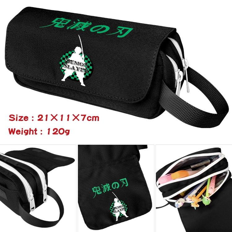  Demon Slayer Kimets Portable waterproof double-layer pencil case Pencil Bag  20x11x7cm