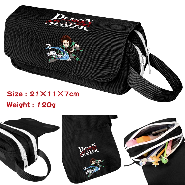  Demon Slayer Kimets Portable waterproof double-layer pencil case Pencil Bag  20x11x7cm