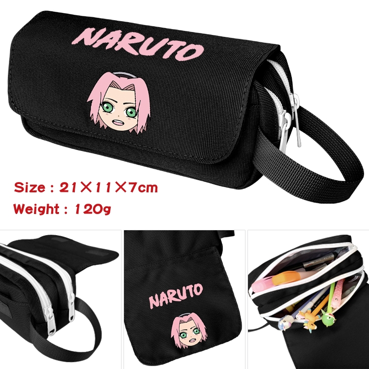 Naruto Portable waterproof double-layer pencil case Pencil Bag  20x11x7cm