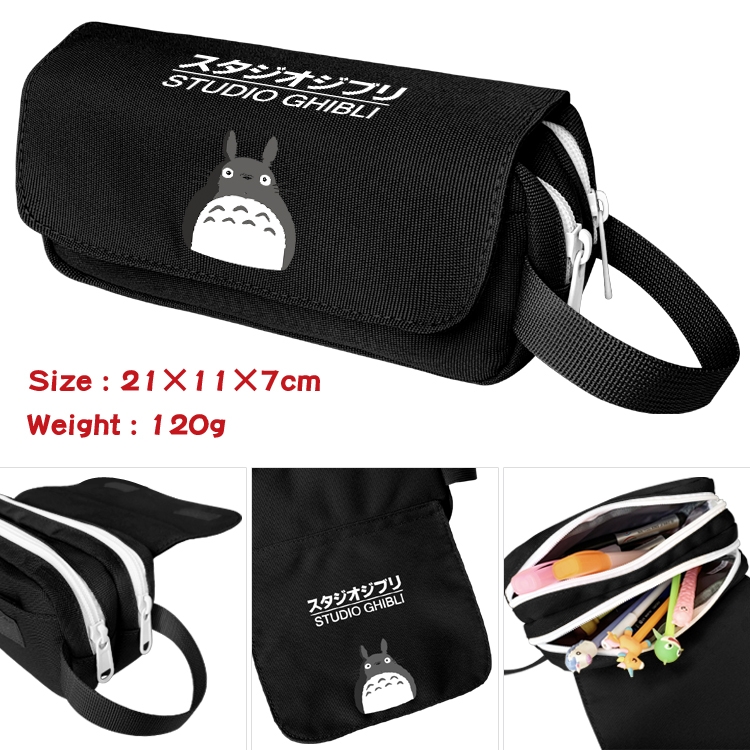 TOTORO Portable waterproof double-layer pencil case Pencil Bag  20x11x7cm