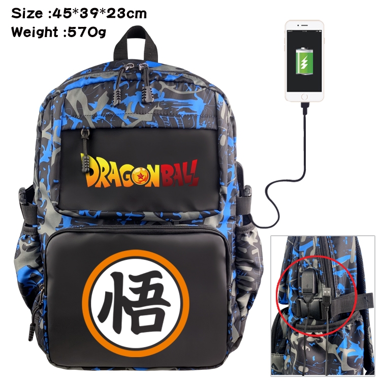 DRAGON BALL Anime waterproof nylon material camouflage backpack school bag 45X39X23CM