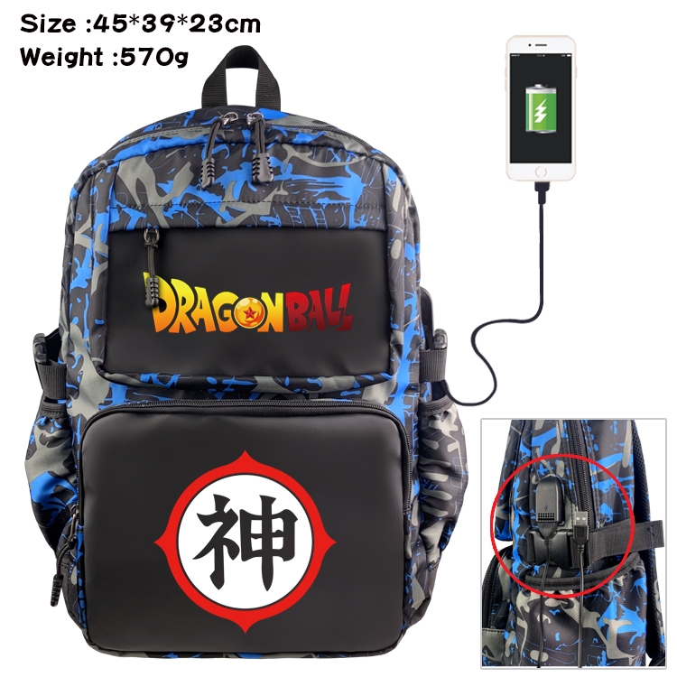 DRAGON BALL Anime waterproof nylon material camouflage backpack school bag 45X39X23CM