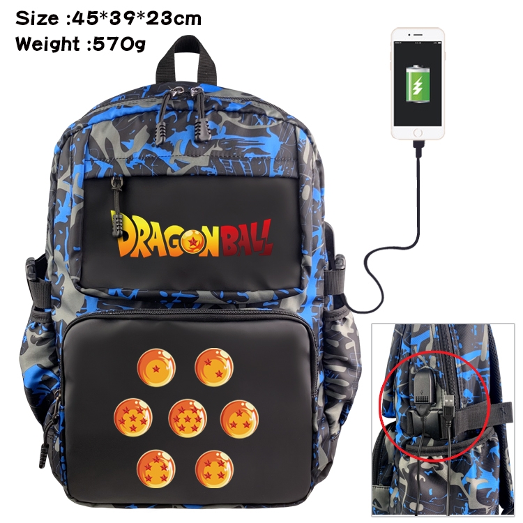 DRAGON BALL Anime waterproof nylon material camouflage backpack school bag 45X39X23CM