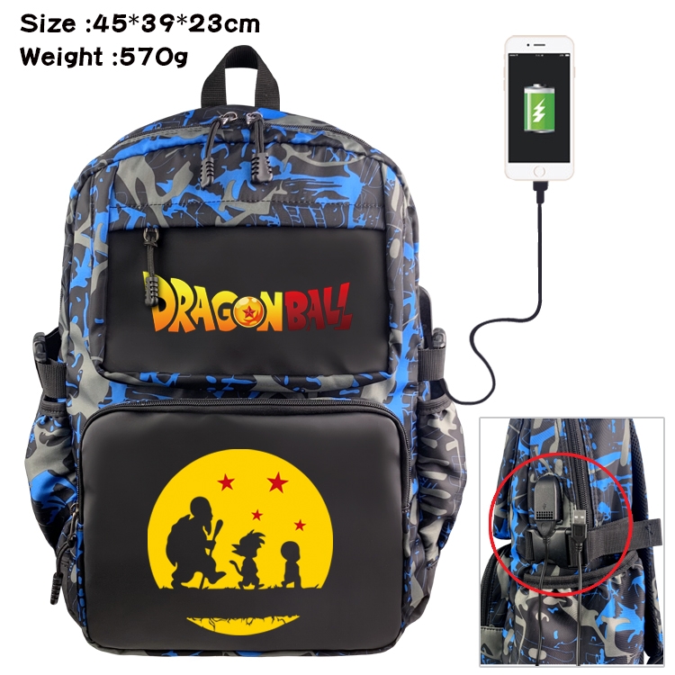 DRAGON BALL Anime waterproof nylon material camouflage backpack school bag 45X39X23CM