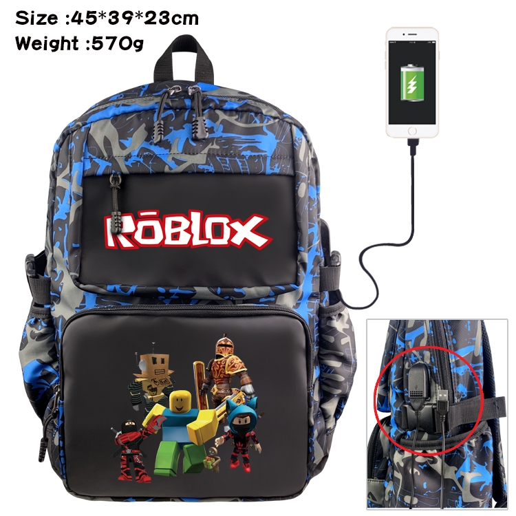 Roblox Anime waterproof nylon material camouflage backpack school bag 45X39X23CM