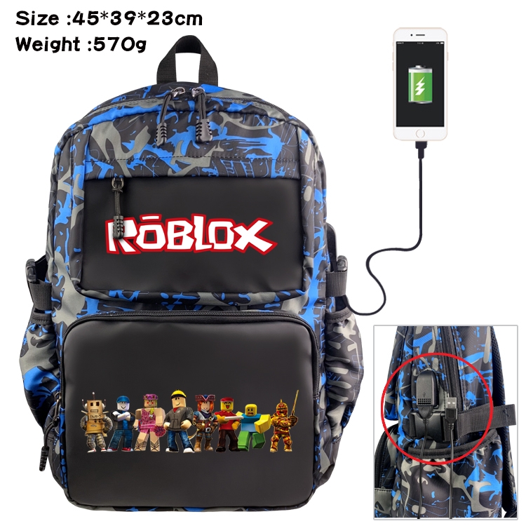 Roblox Anime waterproof nylon material camouflage backpack school bag 45X39X23CM