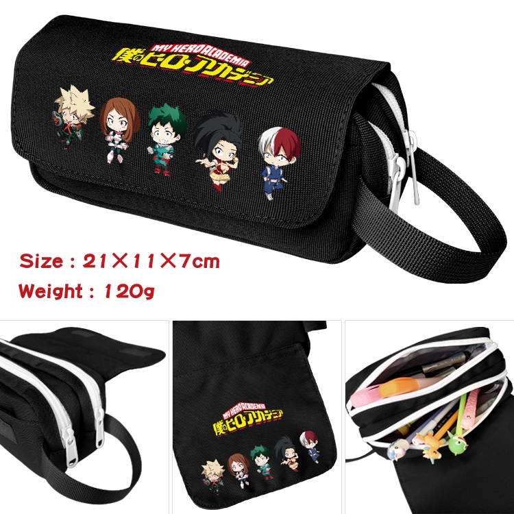 My Hero Academia Portable waterproof double-layer pencil case Pencil Bag 20x11x7cm