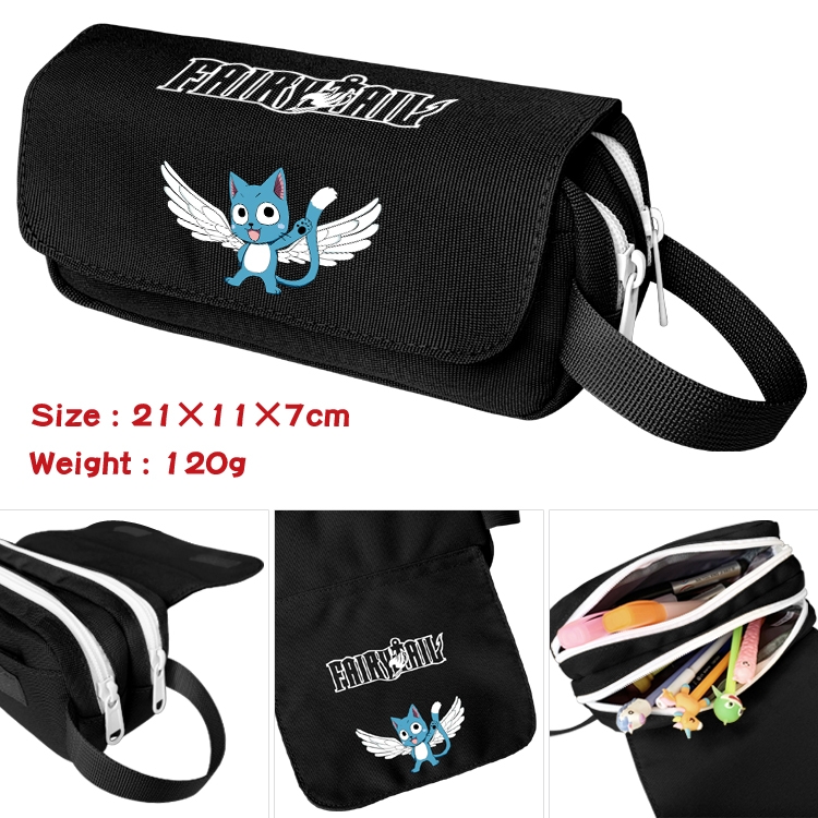 Fairy tail Portable waterproof double-layer pencil case Pencil Bag 20x11x7cm