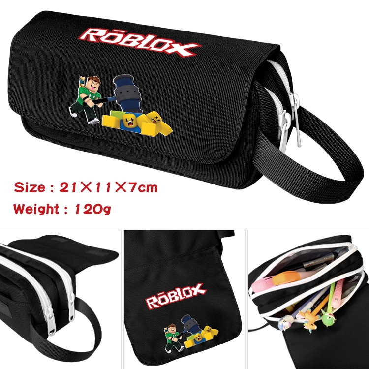 Roblox Portable waterproof double-layer pencil case Pencil Bag 20x11x7cm