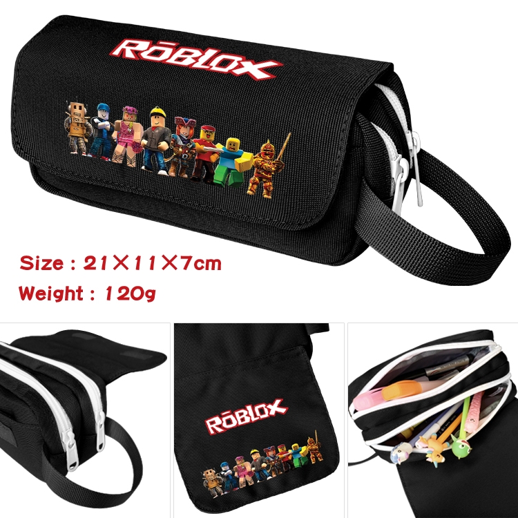 Roblox Portable waterproof double-layer pencil case Pencil Bag 20x11x7cm