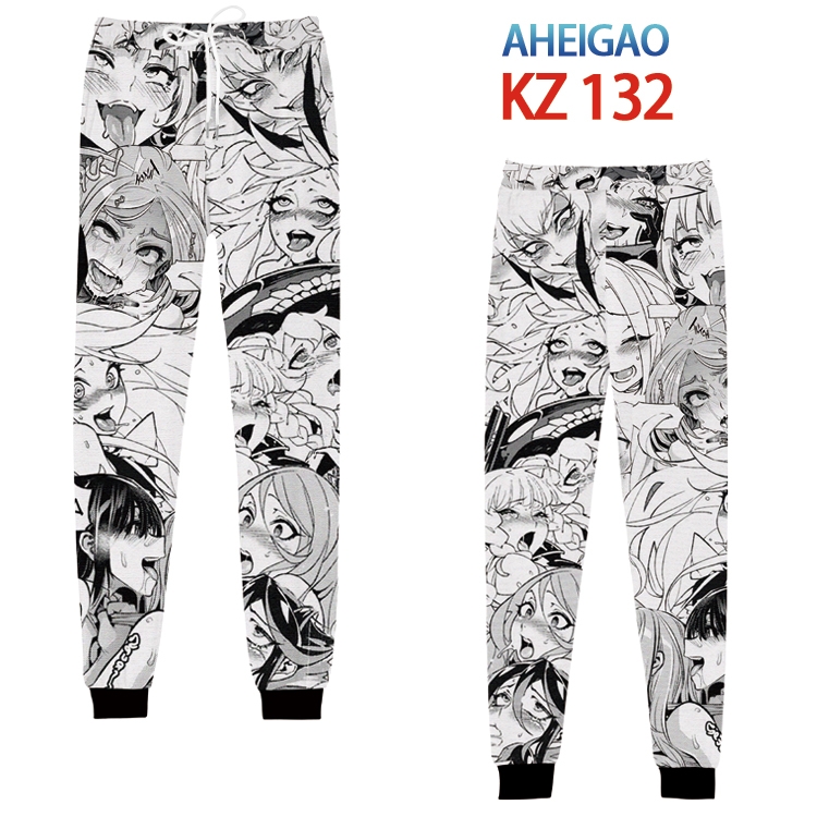 Ahegao  Anime digital 3D trousers full color trousers from XS to 4XL  KZ132