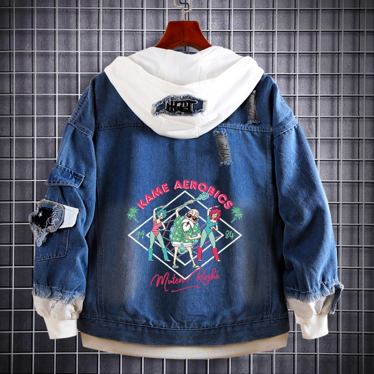 DRAGON BALL Anime Loose Hooded Fake Two Denim Jackets from S to 5XL