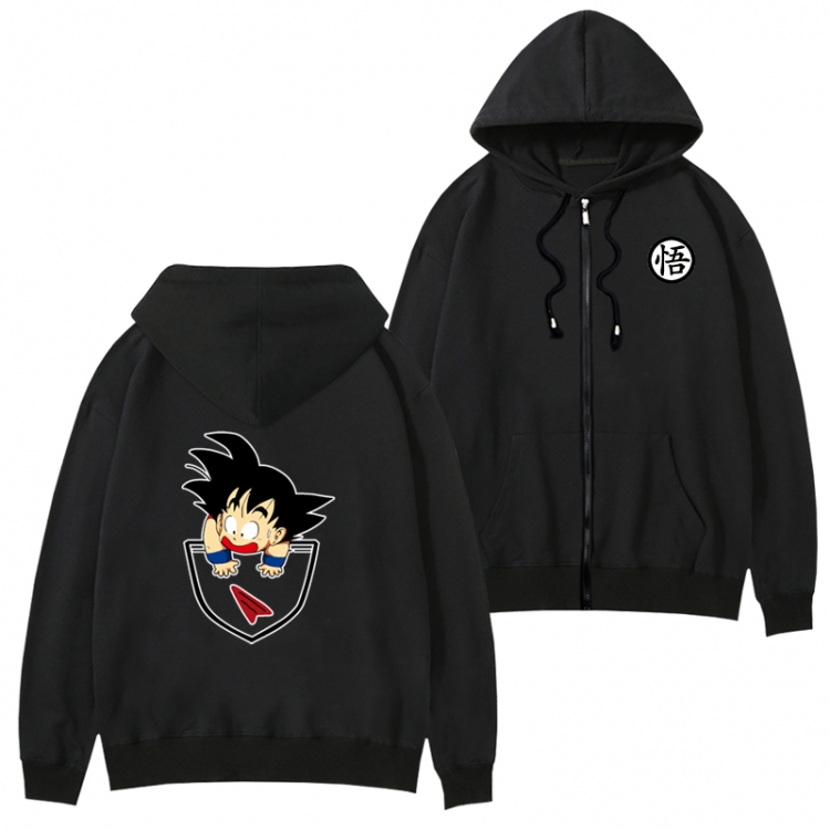  DRAGON BALL Anime plus fleece zipper sweater long-sleeved jacket  from S to 3XL