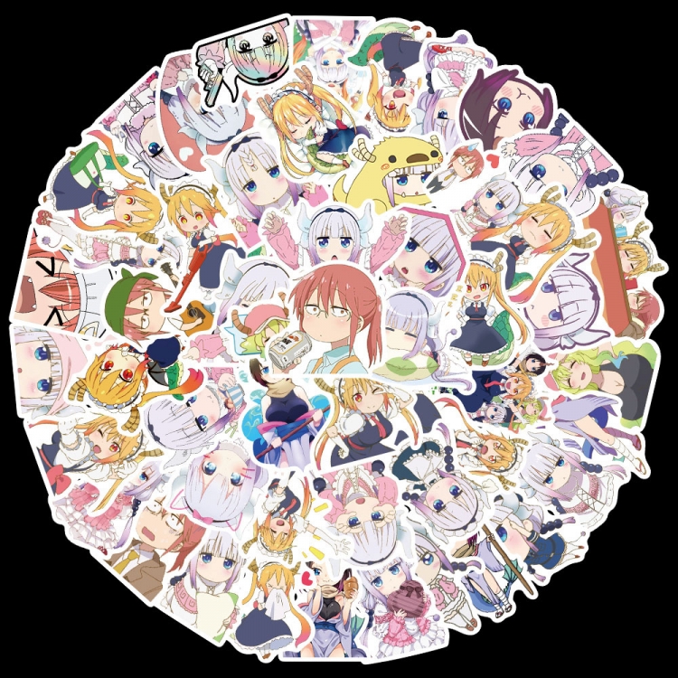 Miss Kobayashis Dragon Maid  Doodle stickers Waterproof stickers a set of 50 price for 5 sets