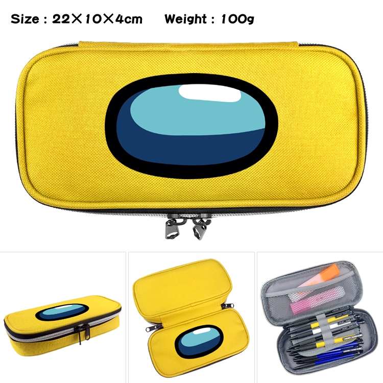 Among us  Waterproof canvas zipper clamshell pencil case pencil case  22x10x4cm