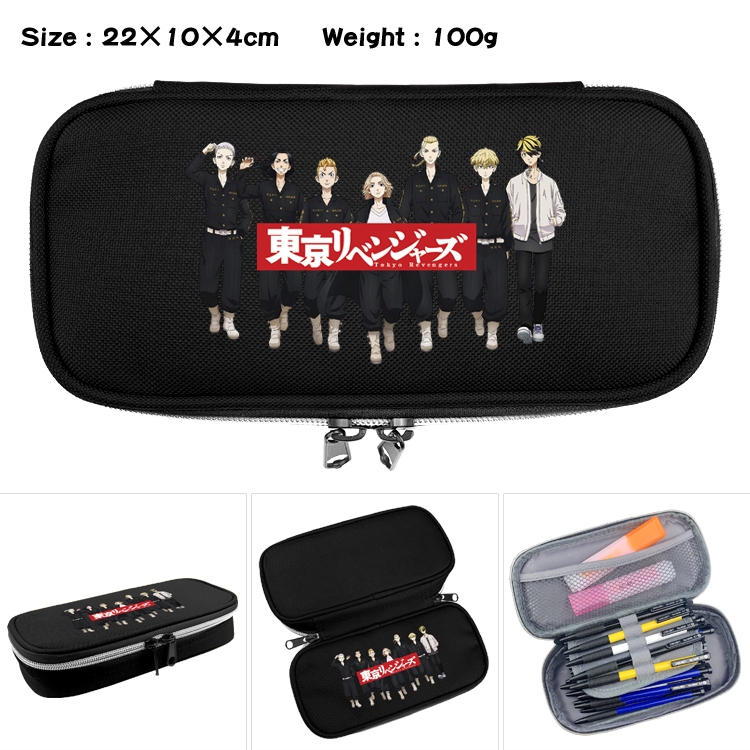 Tokyo Revengers   Anime Waterproof canvas zipper clamshell pencil case pencil case  22x10x4cm