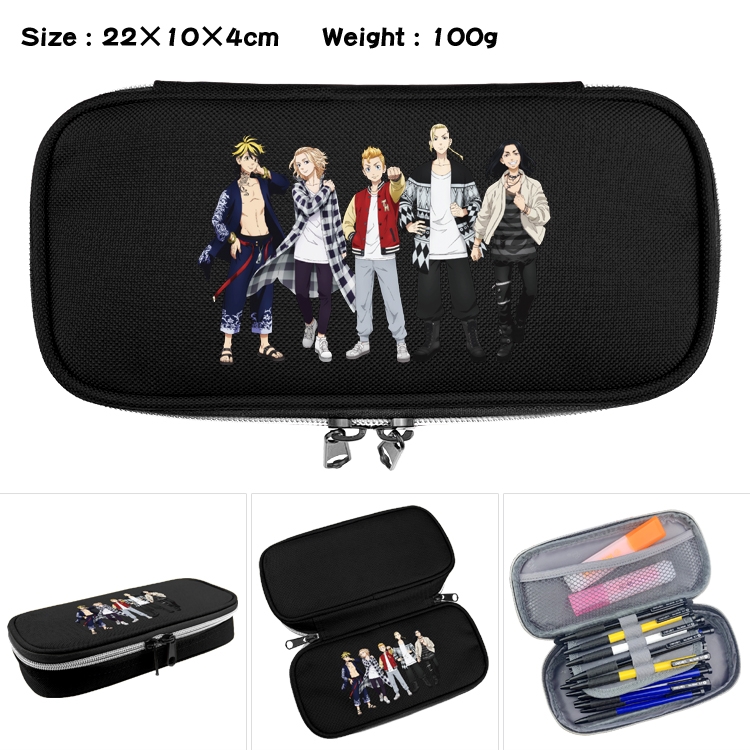 Tokyo Revengers   Anime Waterproof canvas zipper clamshell pencil case pencil case  22x10x4cm