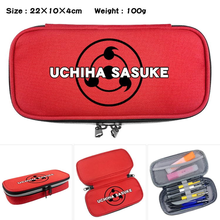 Naruto  Anime Waterproof canvas zipper clamshell pencil case pencil case  22x10x4cm