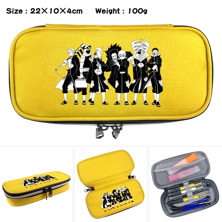 Naruto  Anime Waterproof canvas zipper clamshell pencil case pencil case  22x10x4cm