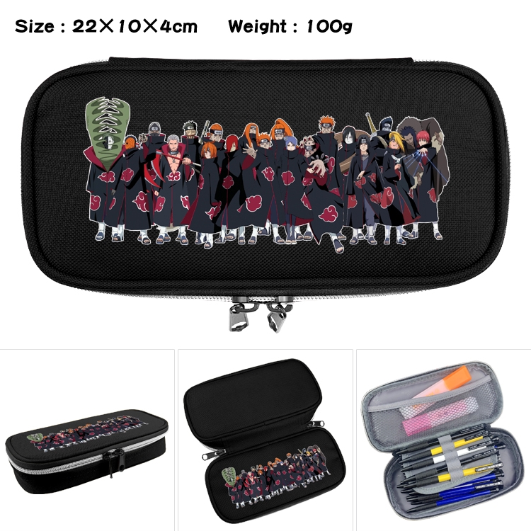 Naruto  Anime Waterproof canvas zipper clamshell pencil case pencil case  22x10x4cm