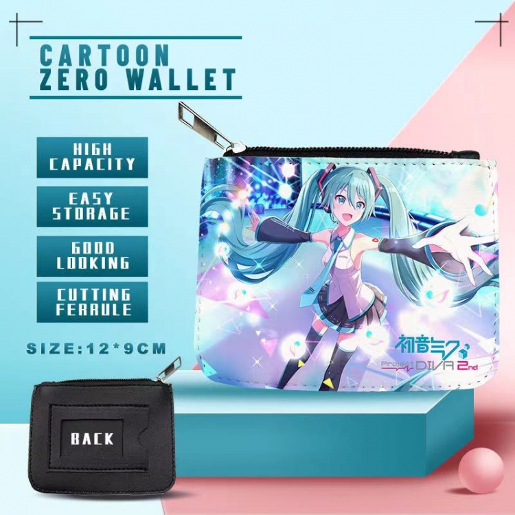 Hatsune Miku PU storage bag card wallet purse 12X9cm  price for 5 pcs