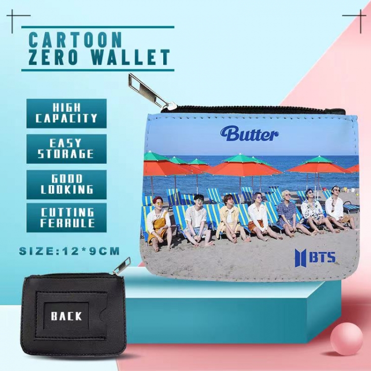 BTS PU storage bag card wallet purse 12X9cm  price for 5 pcs