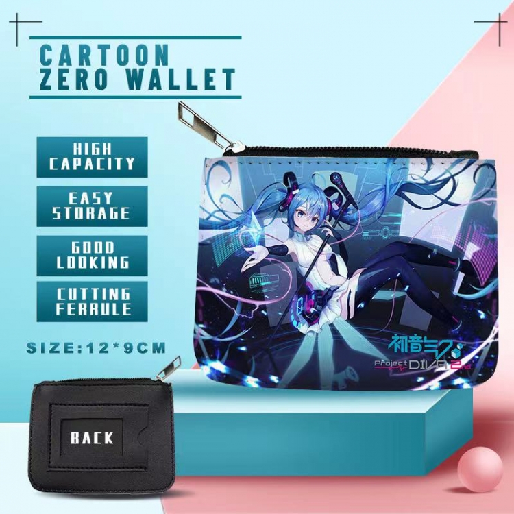 Hatsune Miku PU storage bag card wallet purse 12X9cm price for 5 pcs