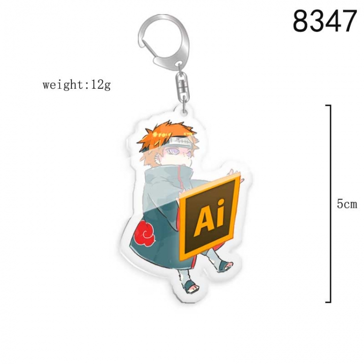 Naruto Anime acrylic Key Chain  price for 5 pcs 8347