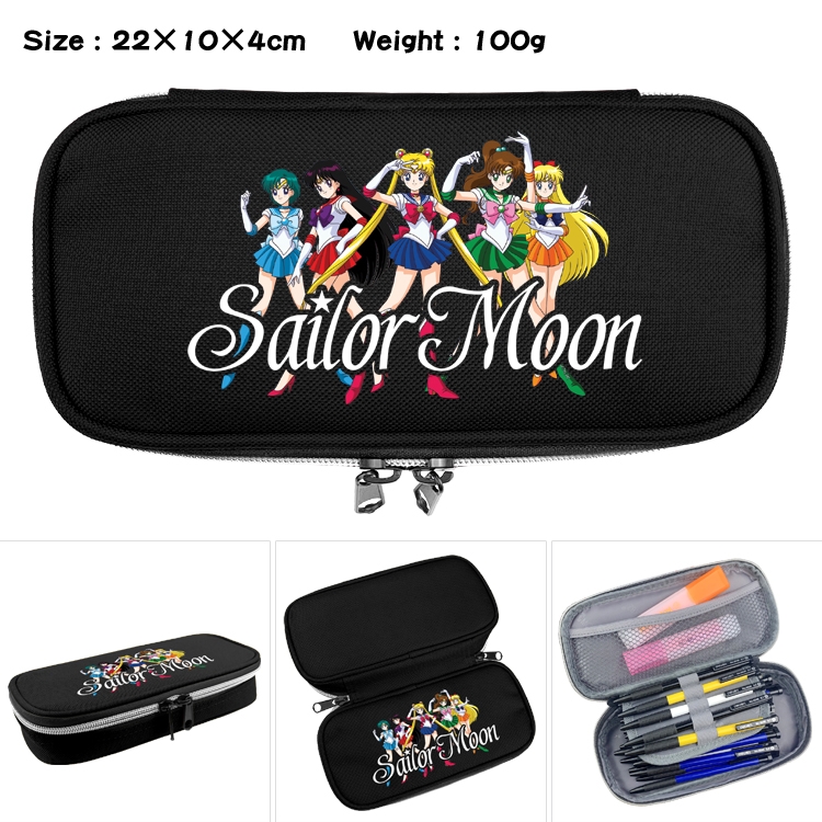 sailormoon Anime Waterproof canvas zipper clamshell pencil case pencil case  22x10x4cm