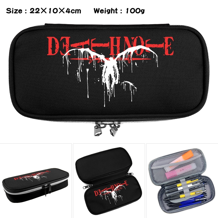 Death note Anime Waterproof canvas zipper clamshell pencil case pencil case 22x10x4cm