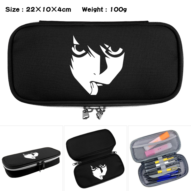 Death note Anime Waterproof canvas zipper clamshell pencil case pencil case 22x10x4cm