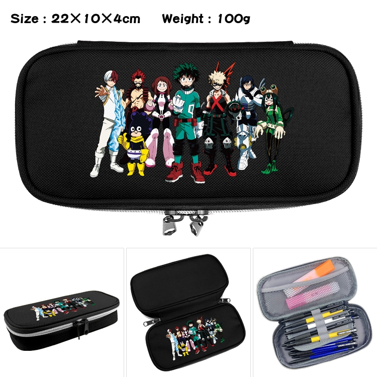 My Hero Academia Anime Waterproof canvas zipper clamshell pencil case pencil case 22x10x4cm