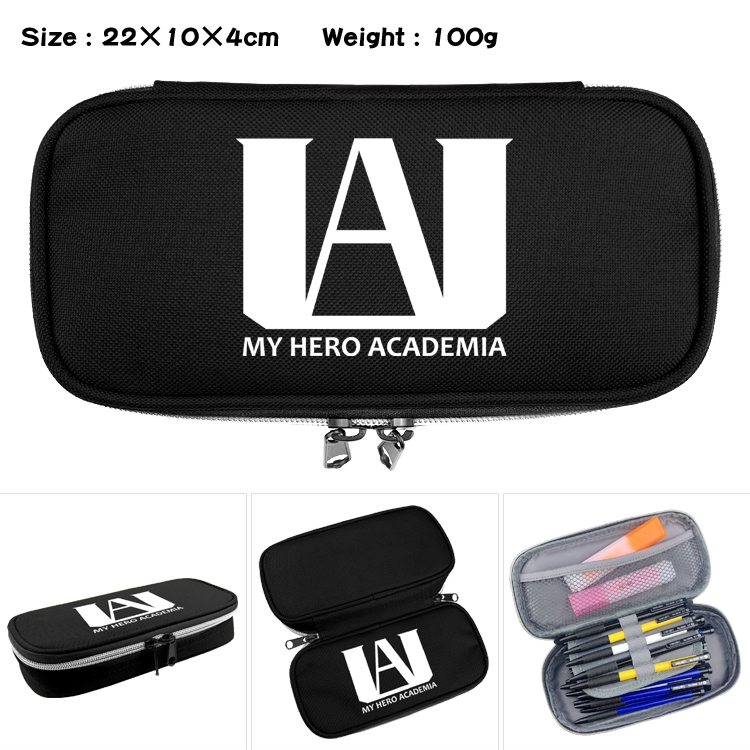 My Hero Academia Anime Waterproof canvas zipper clamshell pencil case pencil case 22x10x4cm