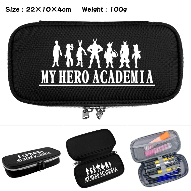 My Hero Academia Anime Waterproof canvas zipper clamshell pencil case pencil case 22x10x4cm