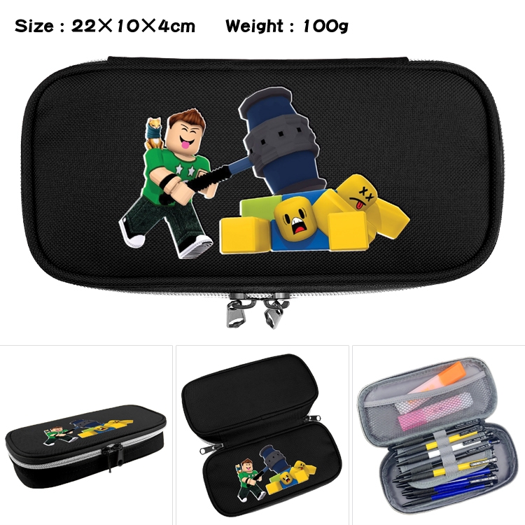 Roblox   Anime Waterproof canvas zipper clamshell pencil case pencil case  22x10x4cm