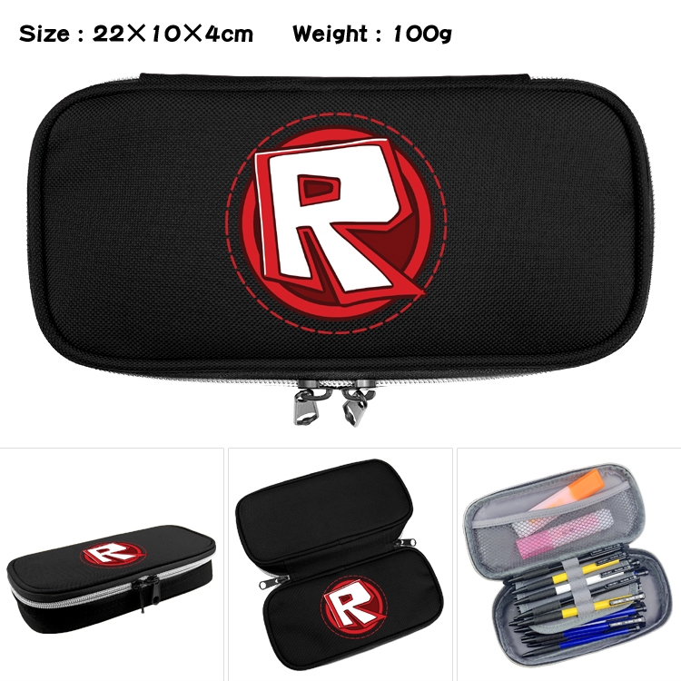 Roblox   Anime Waterproof canvas zipper clamshell pencil case pencil case  22x10x4cm