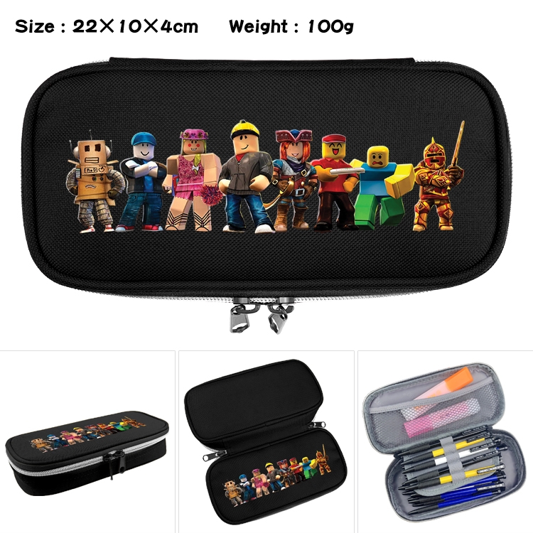 Roblox   Anime Waterproof canvas zipper clamshell pencil case pencil case  22x10x4cm