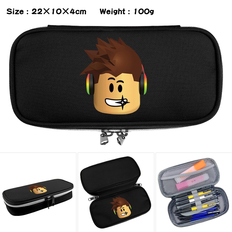 Roblox   Anime Waterproof canvas zipper clamshell pencil case pencil case  22x10x4cm