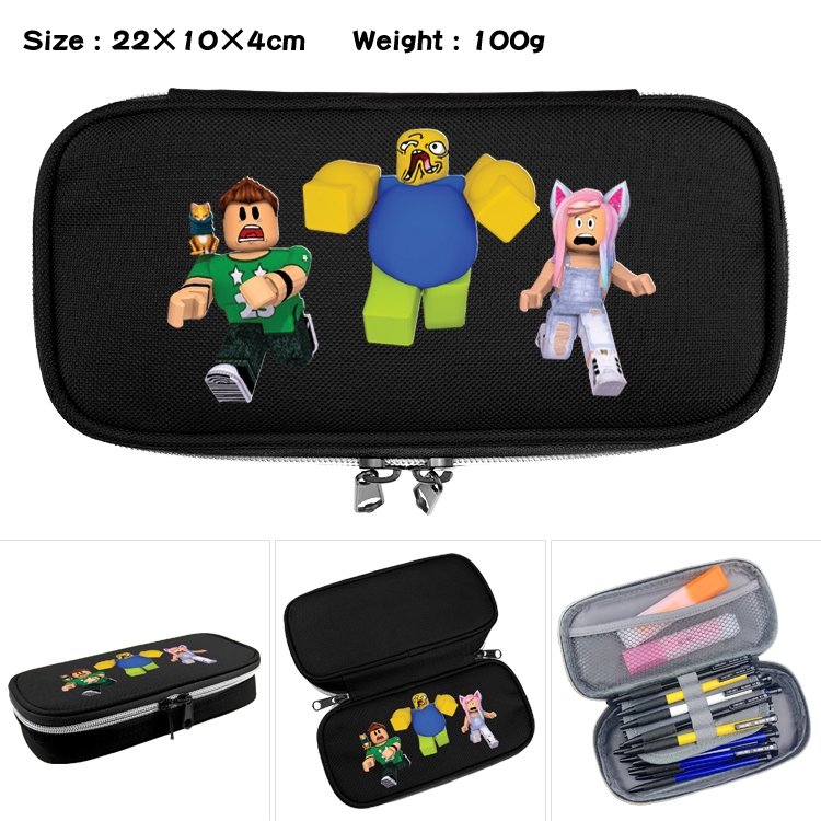 Roblox   Anime Waterproof canvas zipper clamshell pencil case pencil case  22x10x4cm