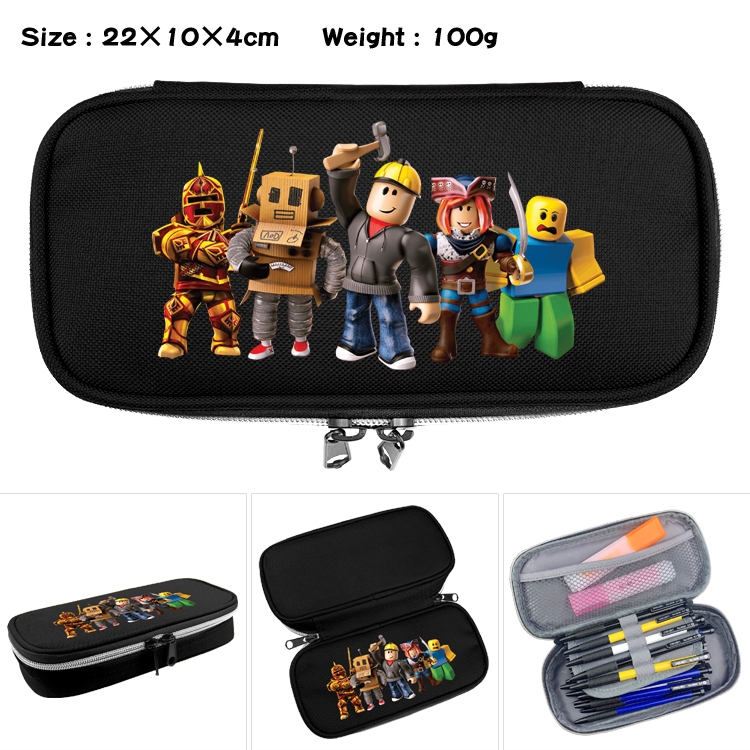 Roblox   Anime Waterproof canvas zipper clamshell pencil case pencil case  22x10x4cm