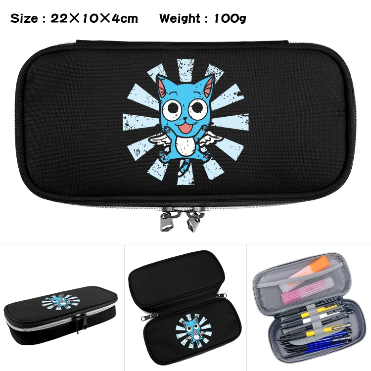 Fairy tail Anime Waterproof canvas zipper clamshell pencil case pencil case  22x10x4cm