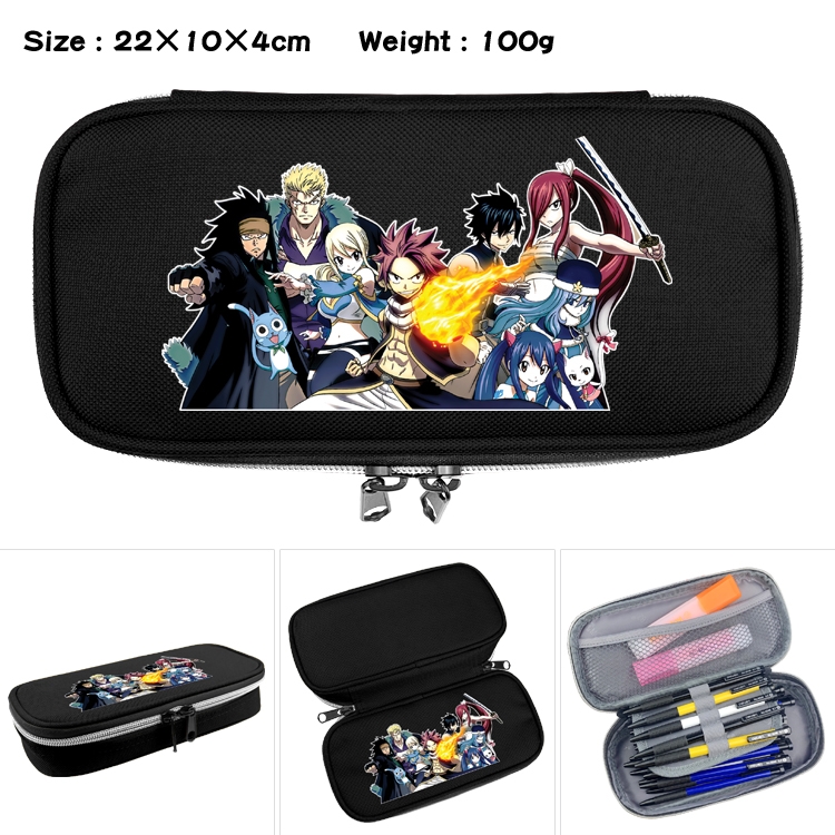 Fairy tail Anime Waterproof canvas zipper clamshell pencil case pencil case  22x10x4cm