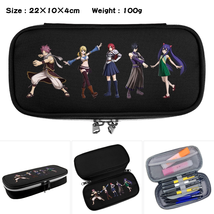 Fairy tail Anime Waterproof canvas zipper clamshell pencil case pencil case  22x10x4cm