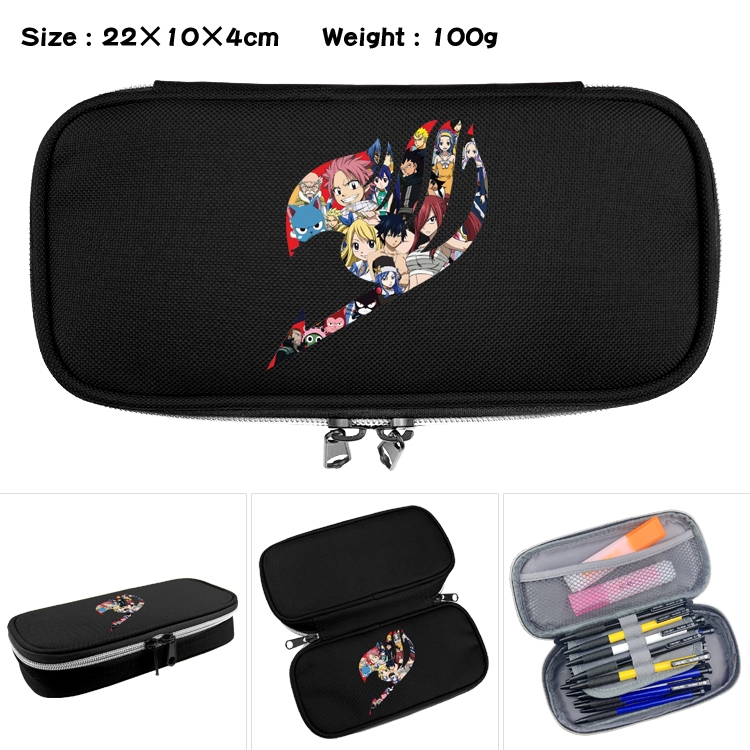 Fairy tail Anime Waterproof canvas zipper clamshell pencil case pencil case  22x10x4cm